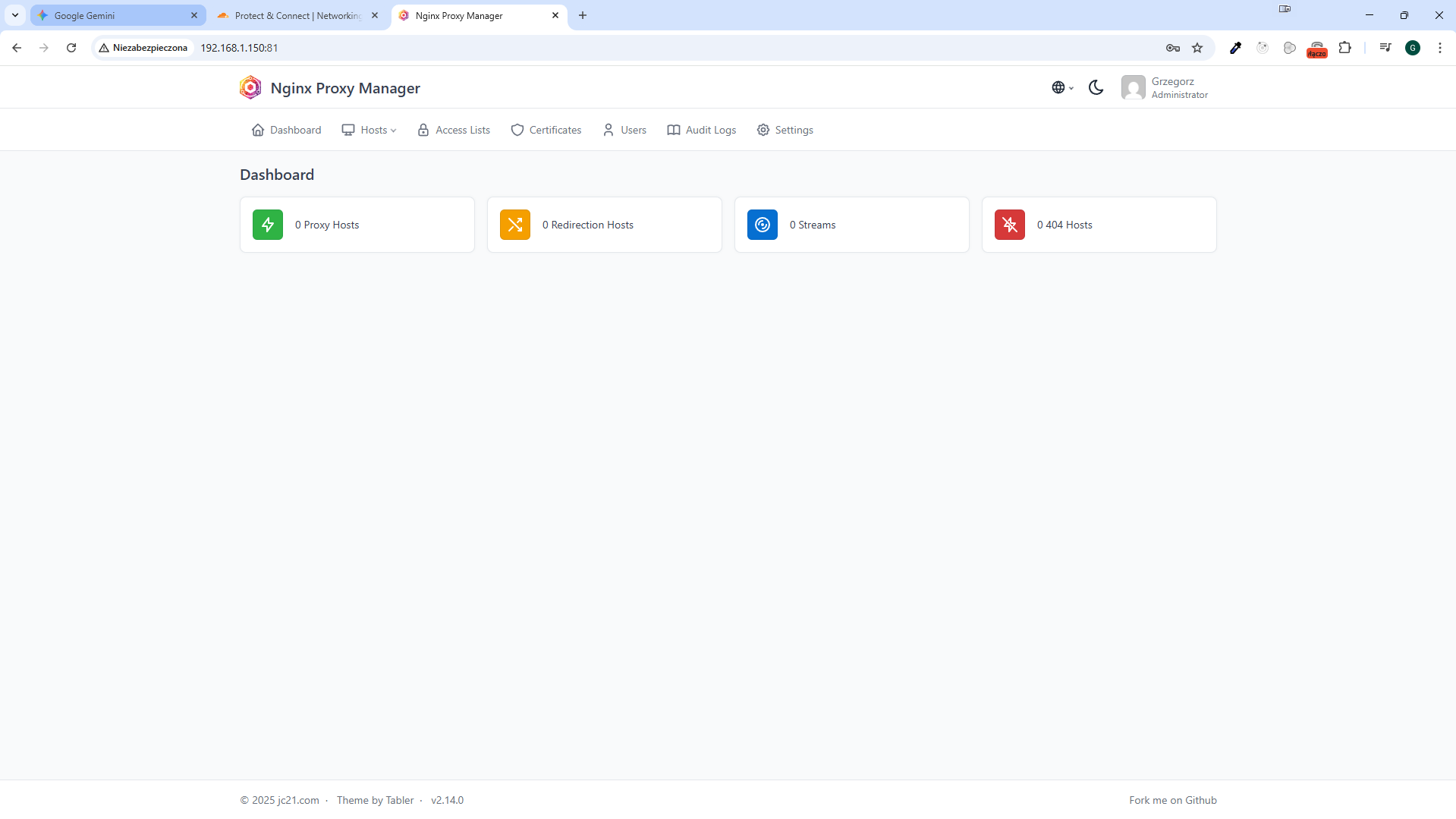 Utworzenie Nginx Proxy Manager